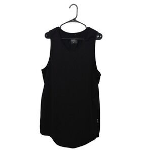 ASRV Tank Top Mens Large Black Silver-Lite Tech Training Workout Gym DSG-0146